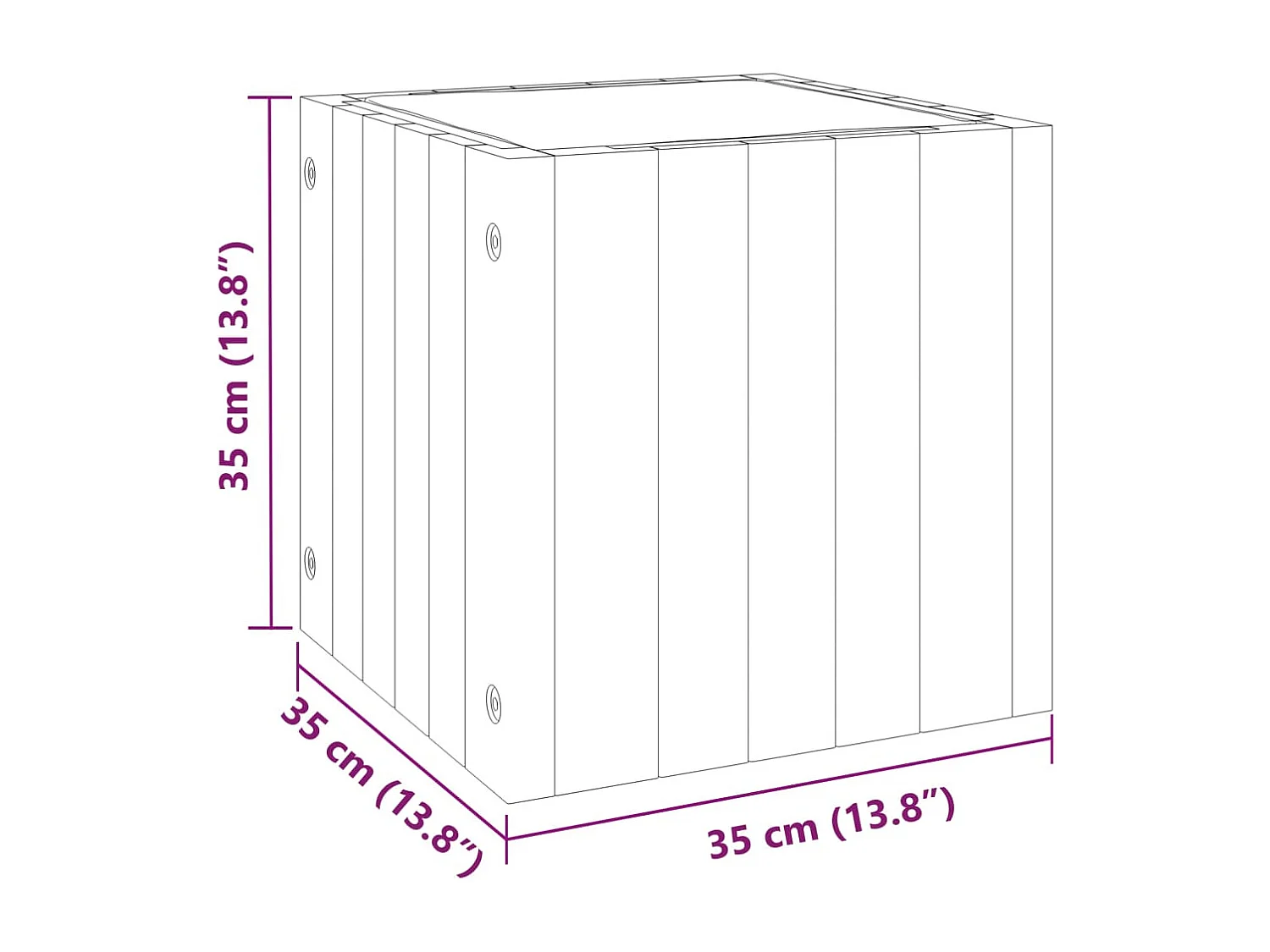 Jardinière 35x35x35 cm bois massif d'acacia