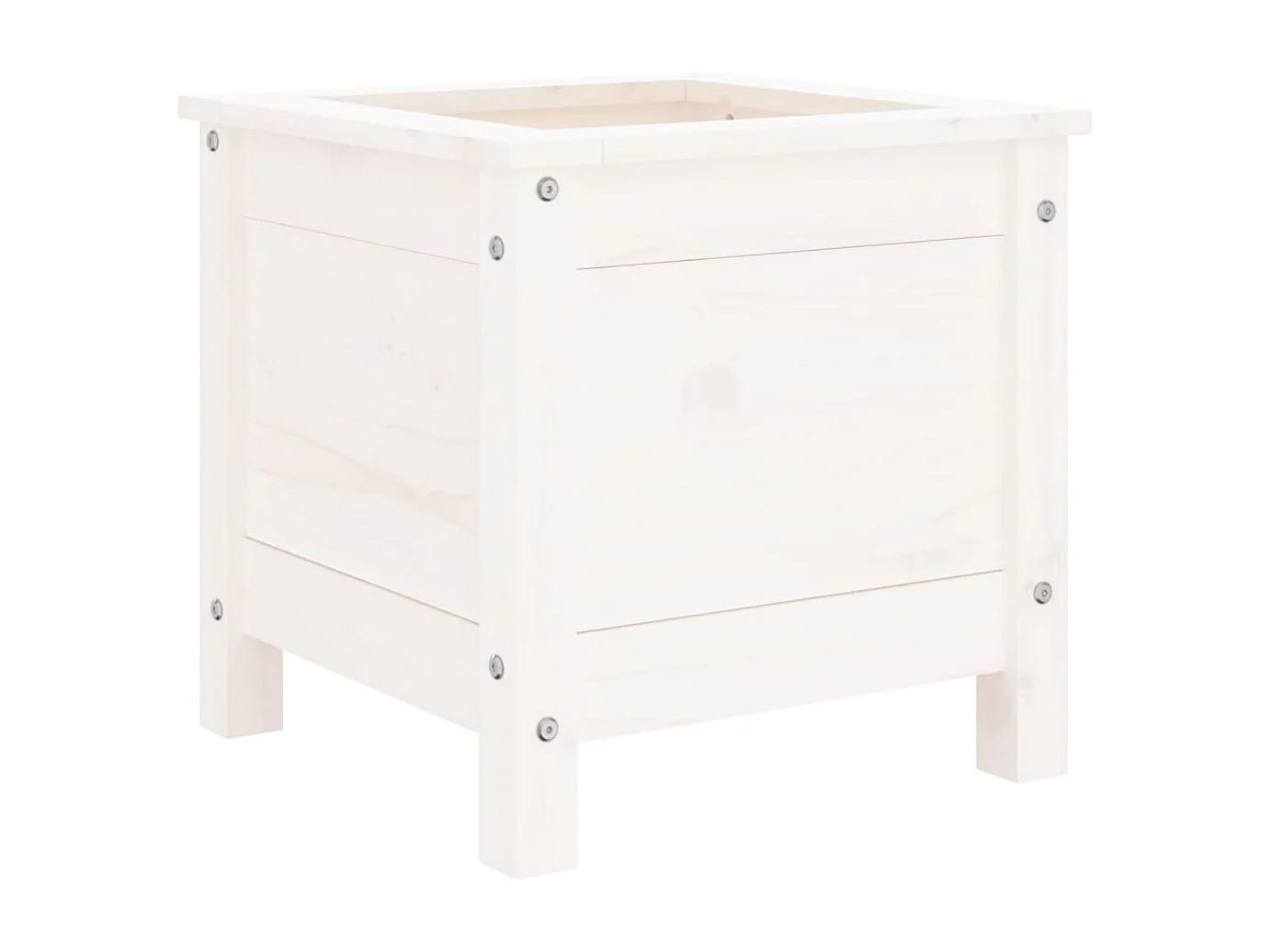 Jardinera madera maciza de pino blanco 40x40x39 cm