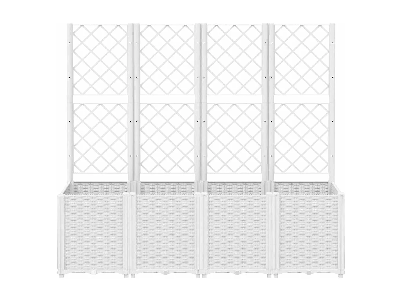 Jardinera con enrejado PP blanco 160x40x140 cm