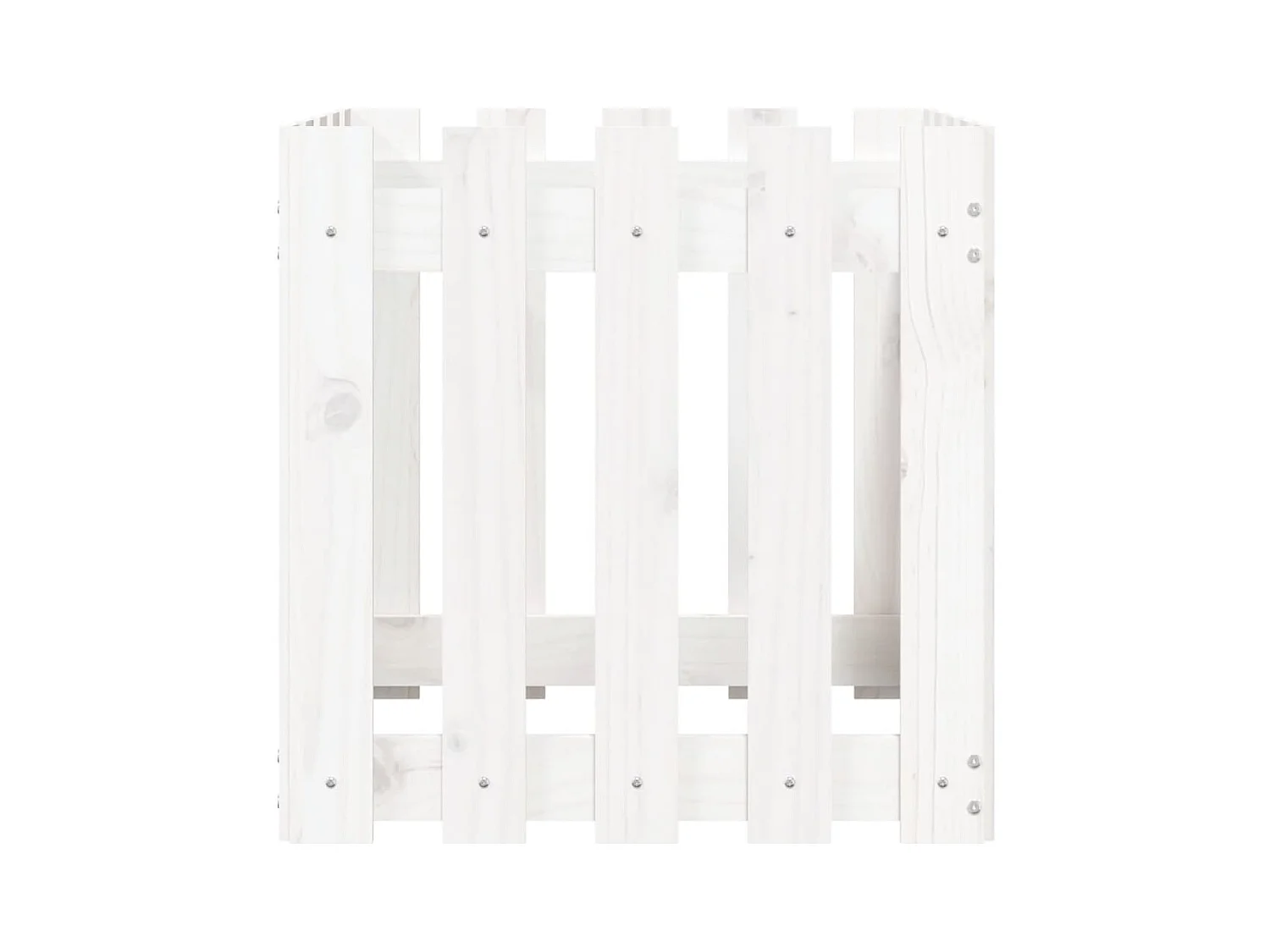 Jardinera diseño de valla madera maciza pino blanca 50x50x50 cm