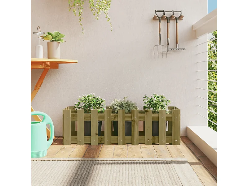 Arriate elevado jardín valla madera impregnada pino 100x30x30cm