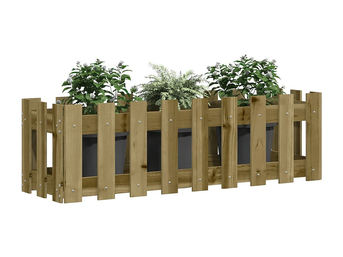 Lit surélevé de jardin design de clôture bois de pin imprégné