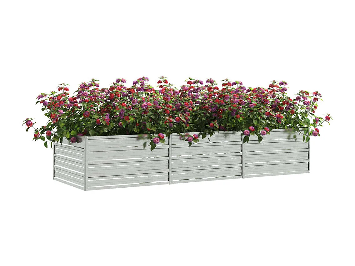 Lit surélevé de jardin 240x80x45 cm Acier galvanisé Argenté