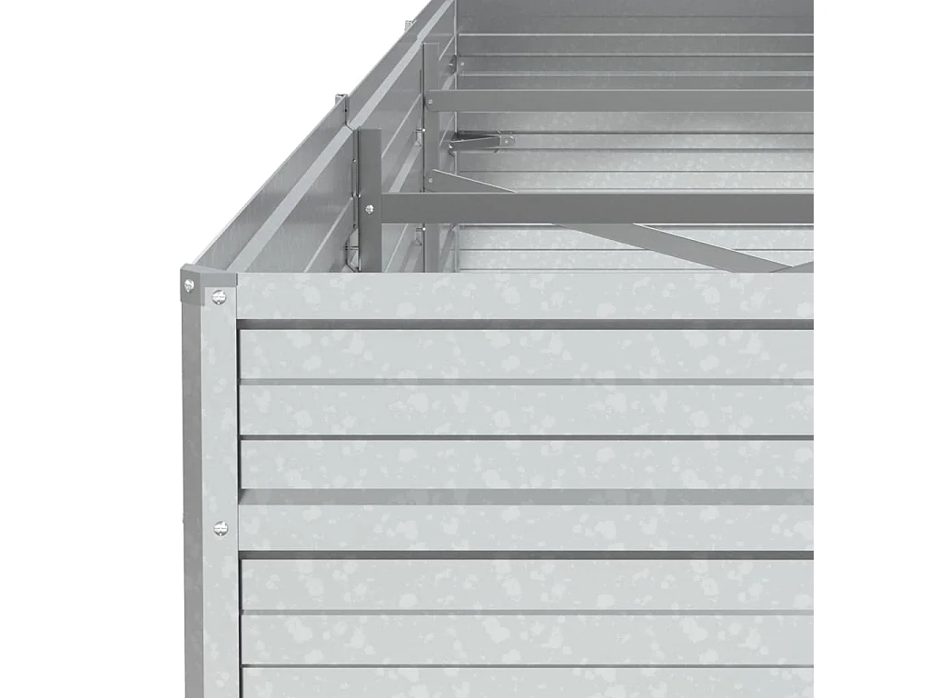 Lit surélevé de jardin 240x80x45 cm Acier galvanisé Argenté