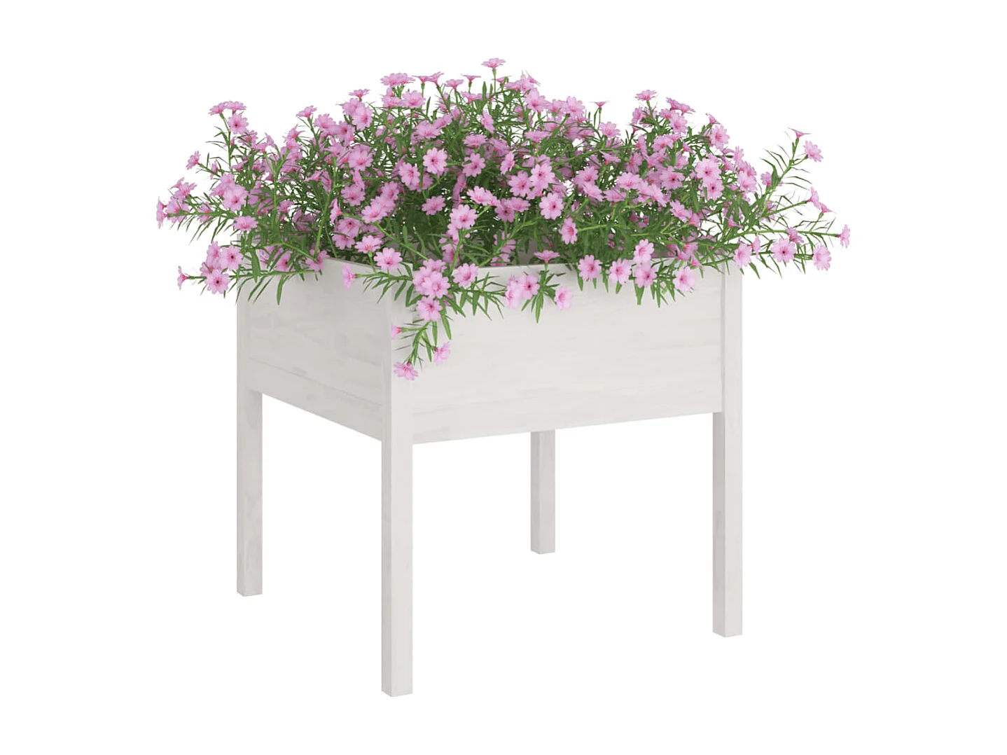 Jardinière d'extérieur Blanc 70x70x70 cm Bois de pin massif