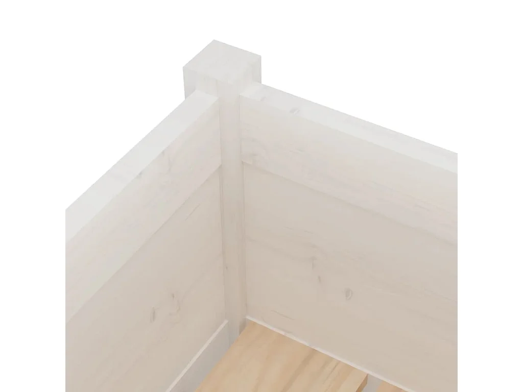 Jardinière d'extérieur Blanc 70x70x70 cm Bois de pin massif