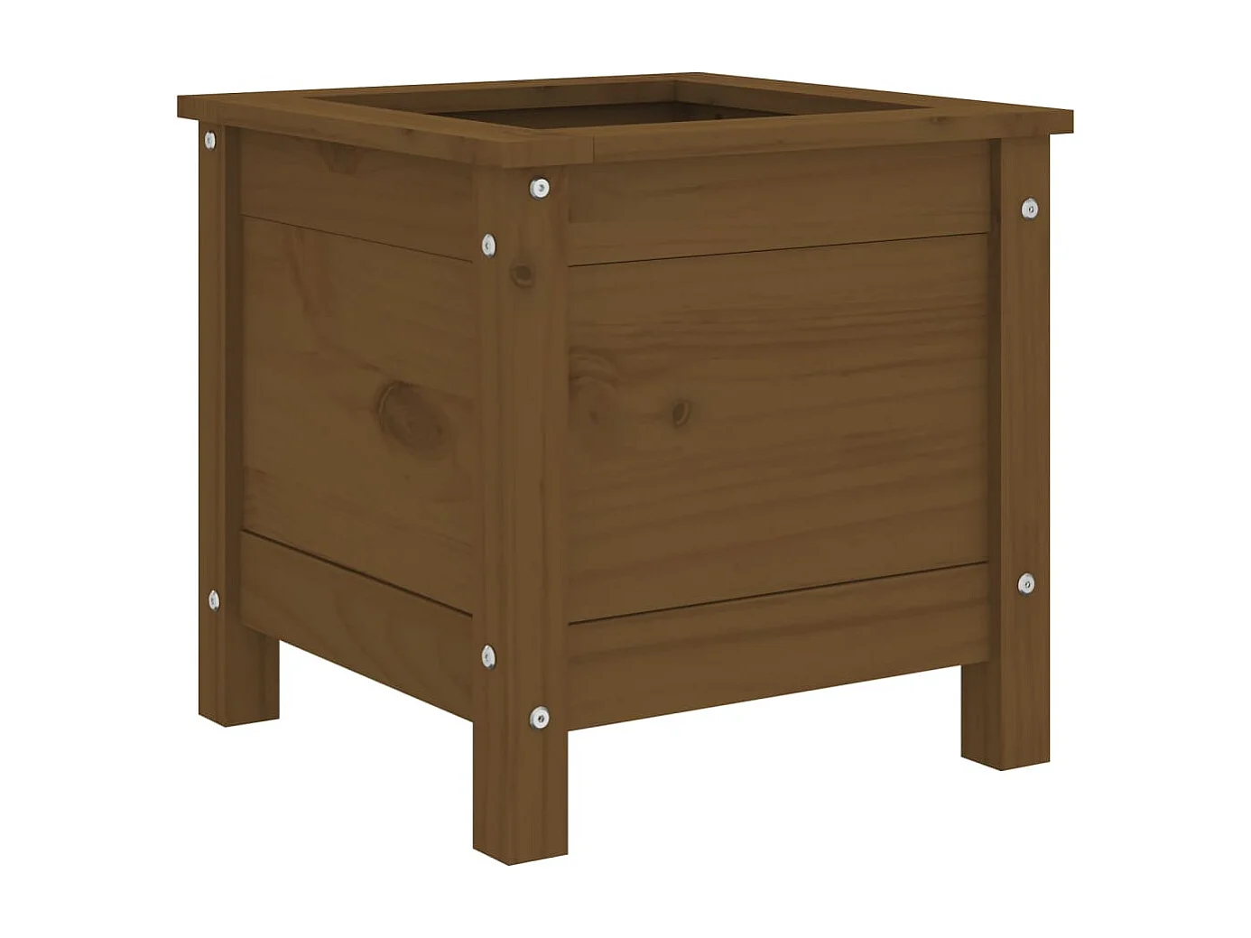 Vaso/floreira de jardim 40x40x39 cm pinho maciço castanho-mel