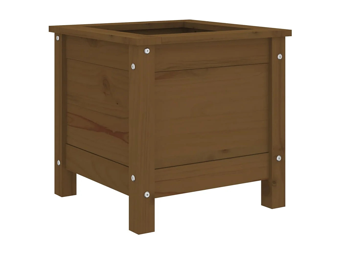 Vaso/floreira de jardim 40x40x39 cm pinho maciço castanho-mel