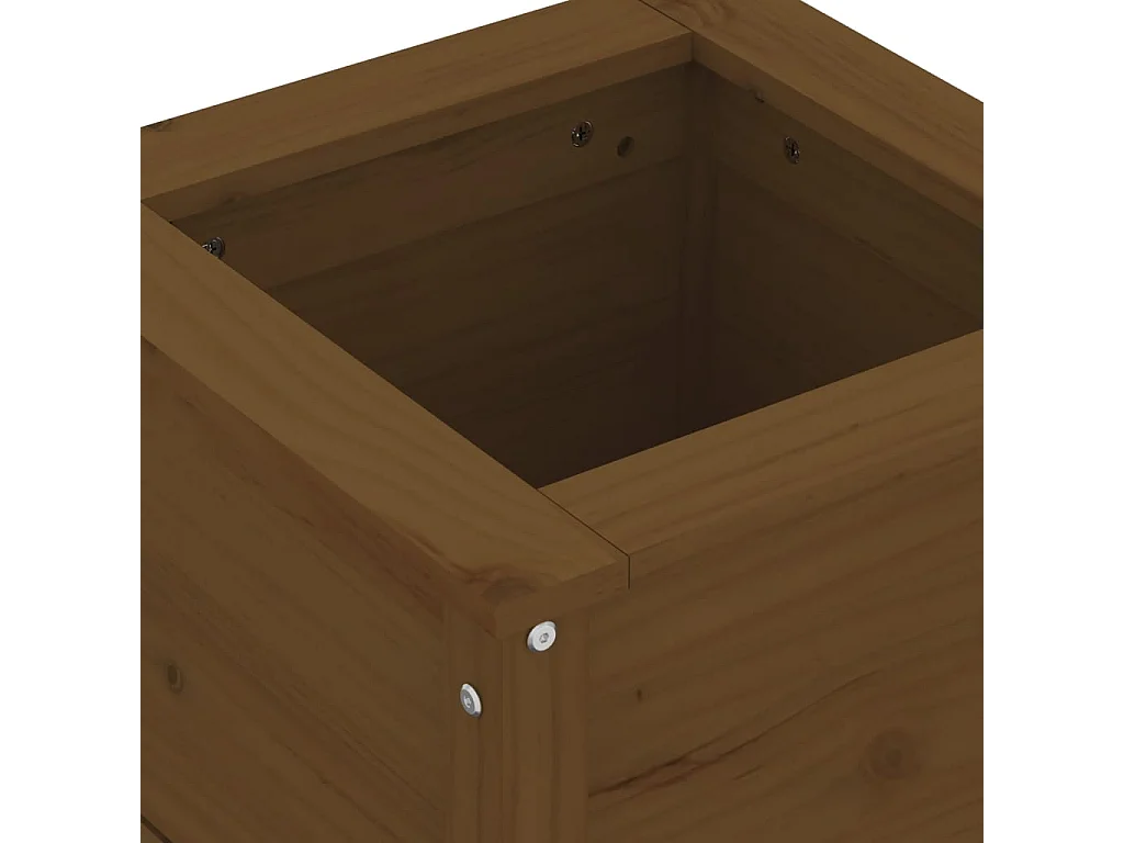 Vaso/floreira de jardim 40x40x39 cm pinho maciço castanho-mel