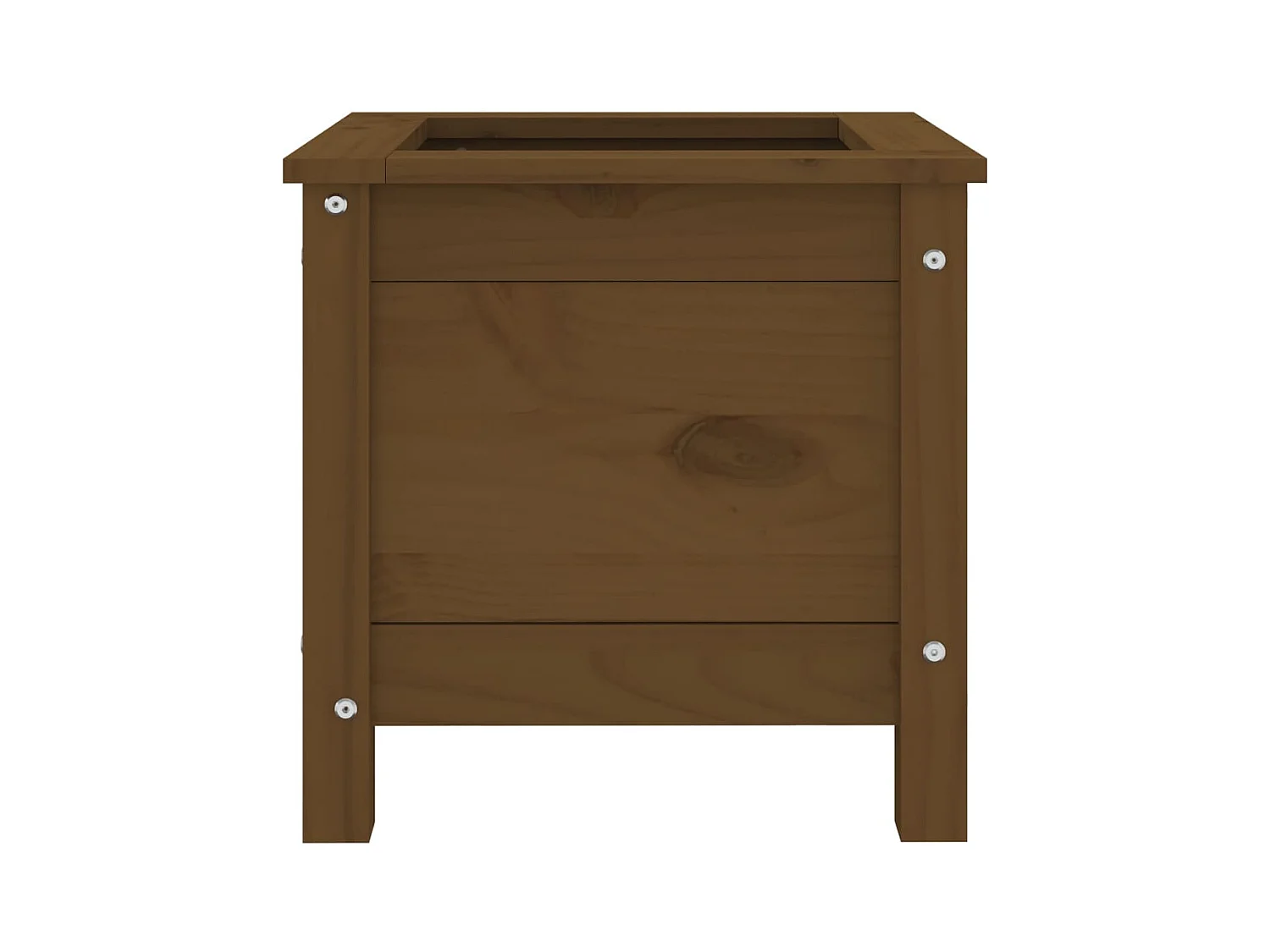 Jardinière marron miel 40x40x39 cm bois massif de pin
