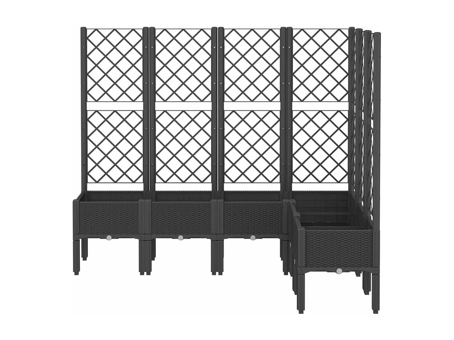 Vaso/floreira de jardim c/ treliça 160x120x142 cm PP preto