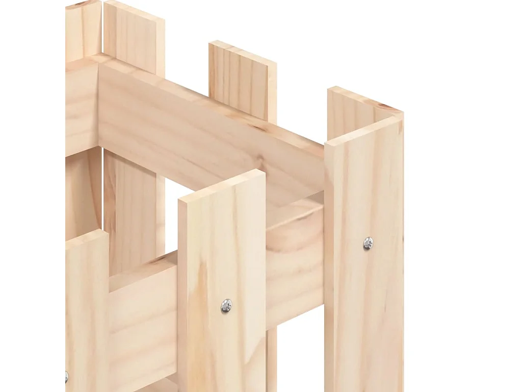 Jardinera con diseño de valla madera maciza de pino 30x30x30 cm