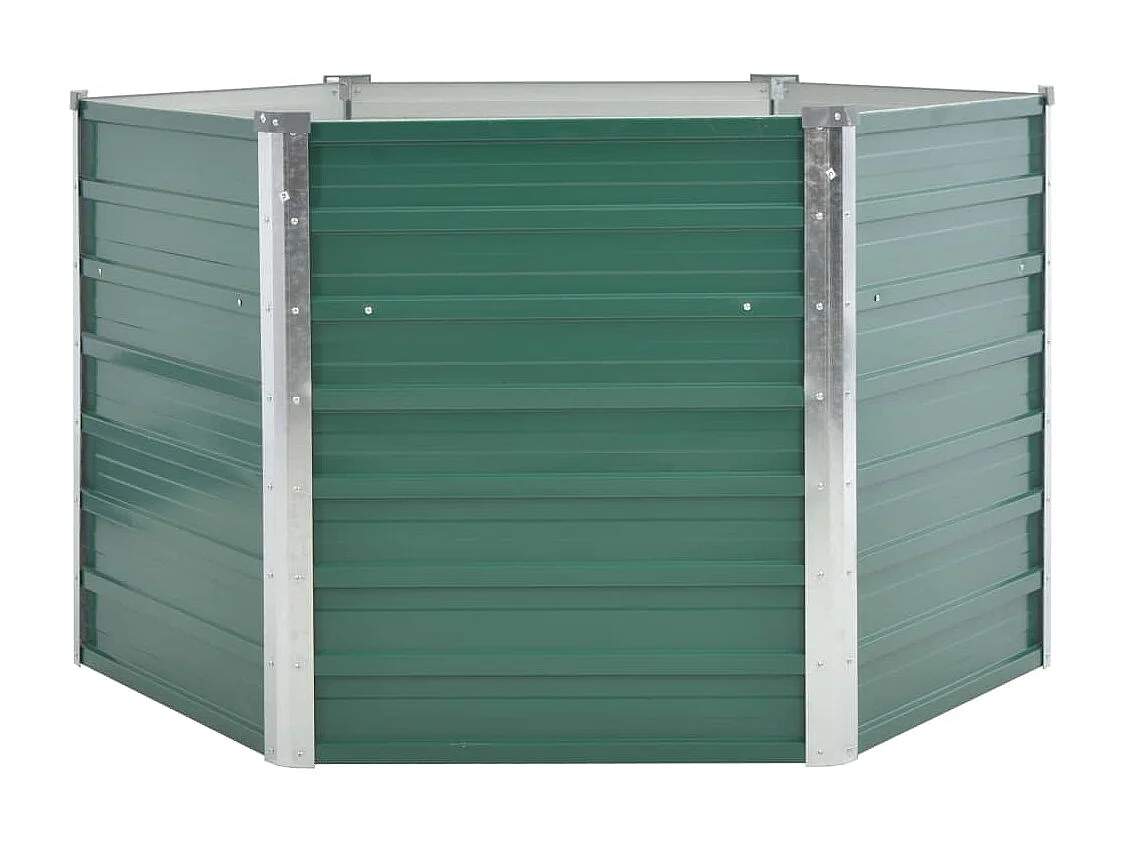 Arriate de jardín de acero galvanizado verde 129x129x77 cm