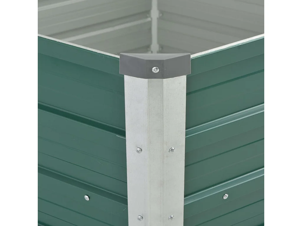 Arriate de jardín de acero galvanizado verde 129x129x77 cm