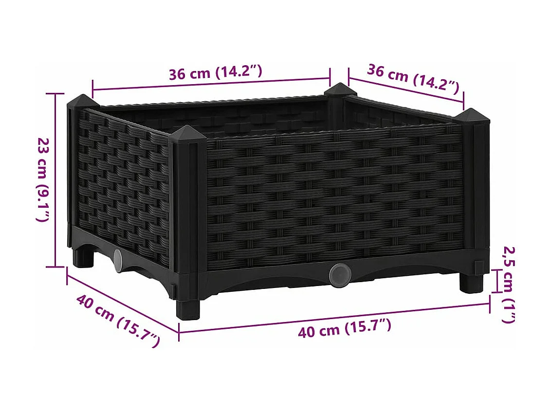 Arriate 40x40x23 cm polipropileno