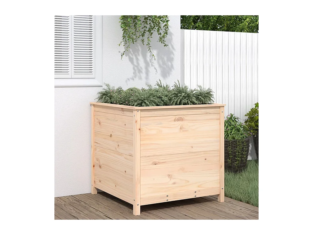 Jardinera madera maciza de pino 82,5x82,5x78 cm