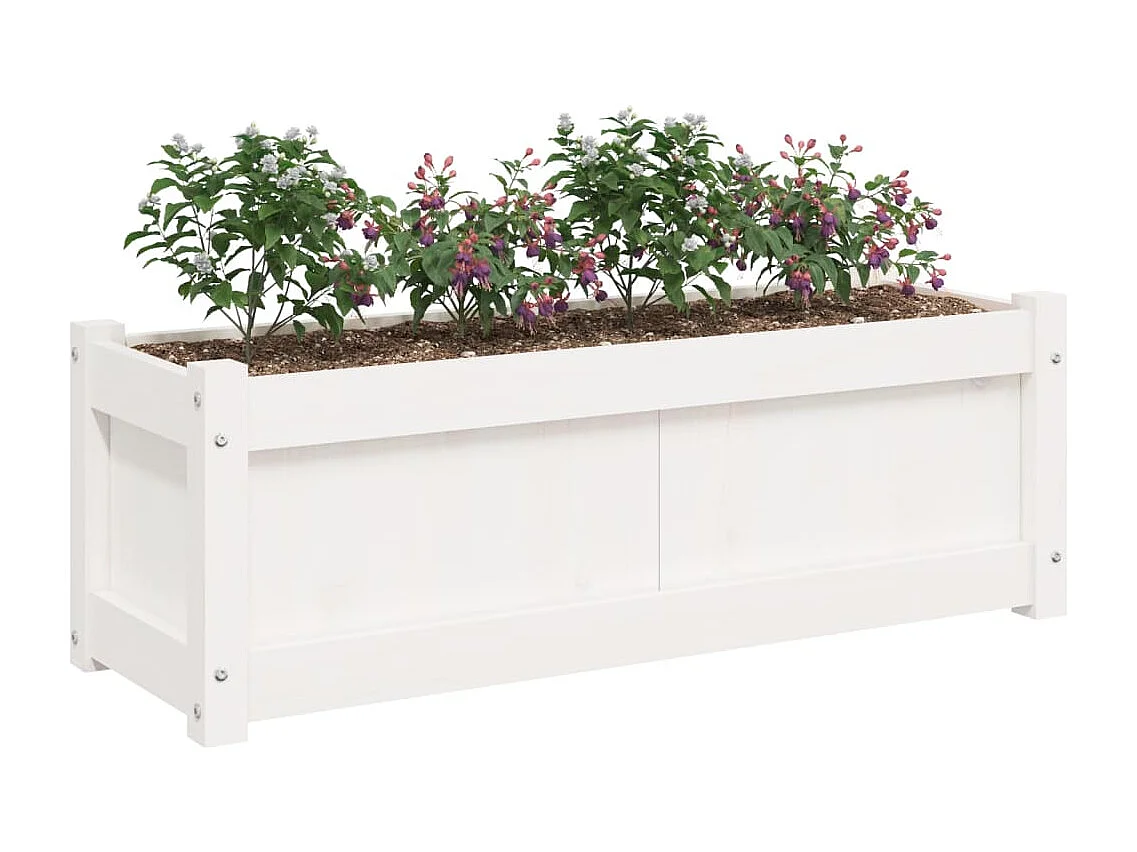 Vasos/floreiras de jardim 2 peças madeira de pinho maciça branco