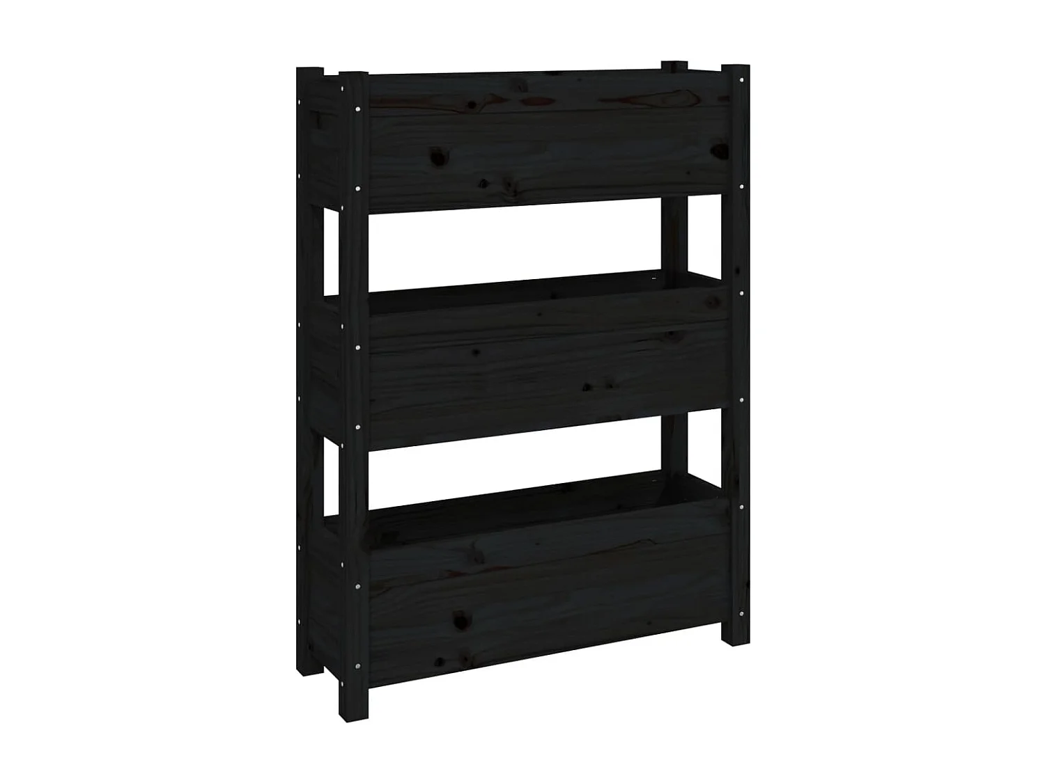 Jardinière Noir 77x25x104,5 cm Bois massif de pin