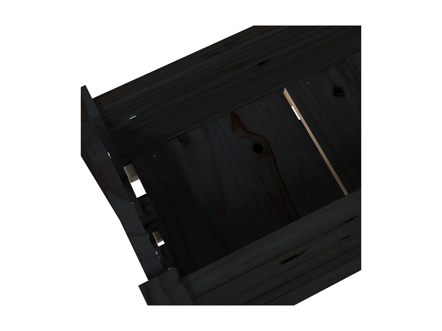 Jardinière Noir 77x25x104,5 cm Bois massif de pin