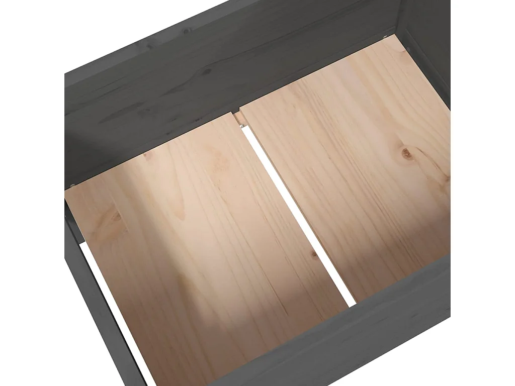 Jardinière Gris 178,5x44x75 cm Bois massif de pin