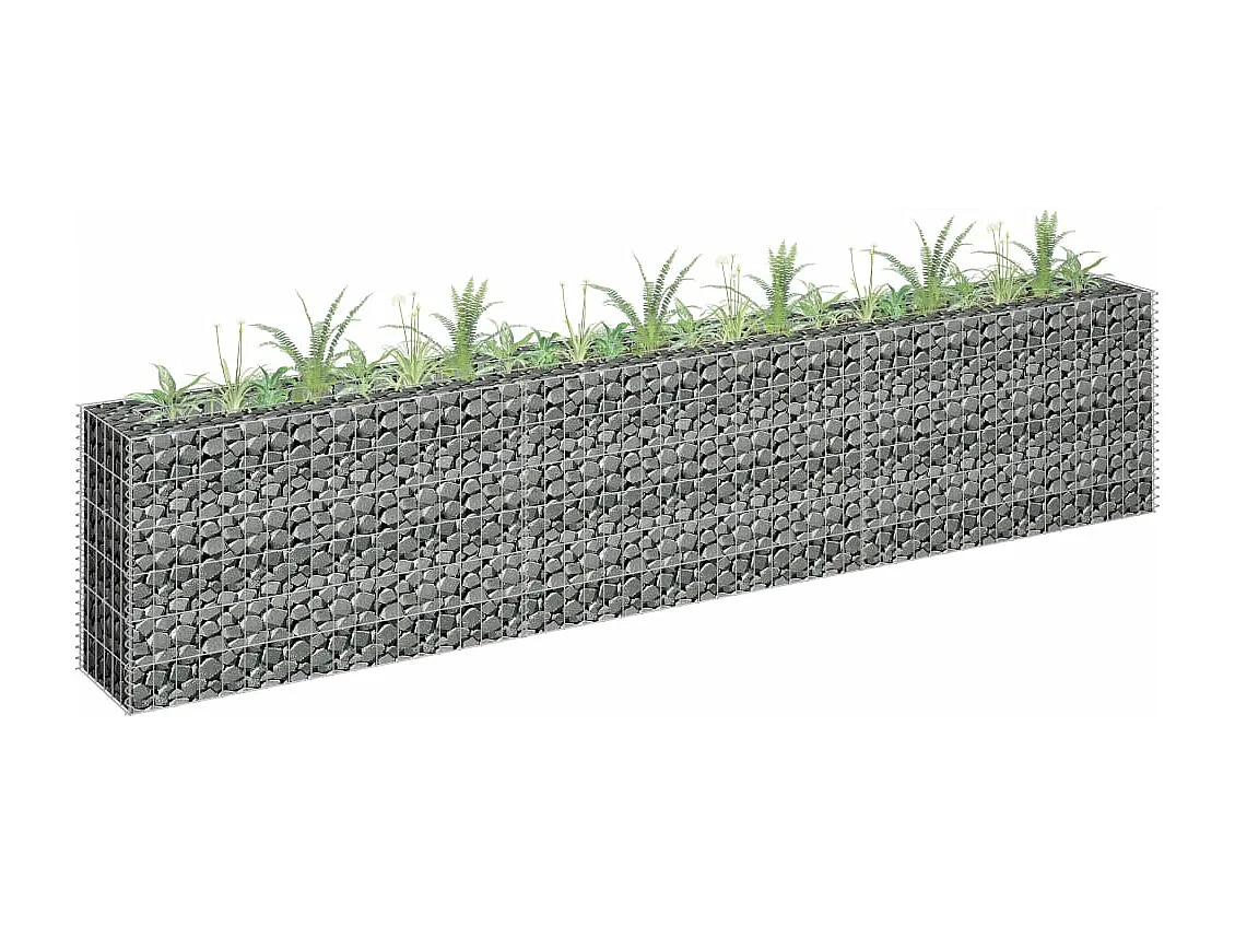 Lit surélevé à gabion Acier galvanisé 270x30x60 cm