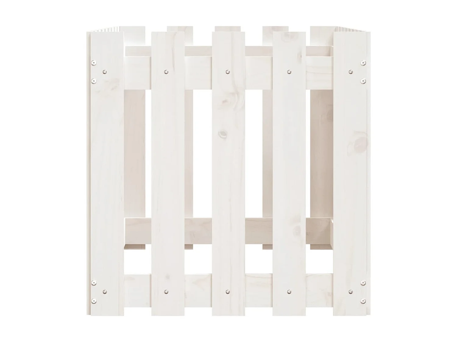 Canteiro elevado design cerca 100x50x50 cm pinho maciço branco