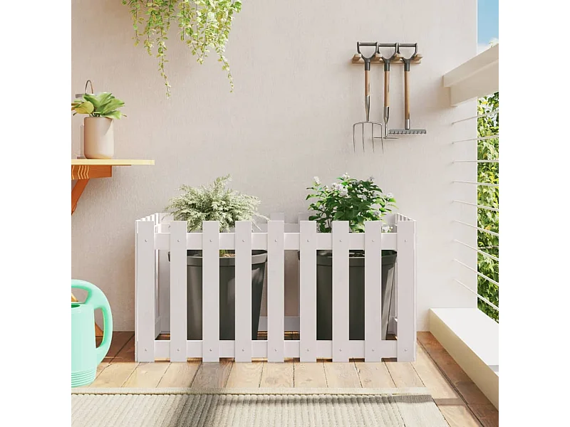 Lit surélevé de jardin design de clôture 100x50x50cm pin massif