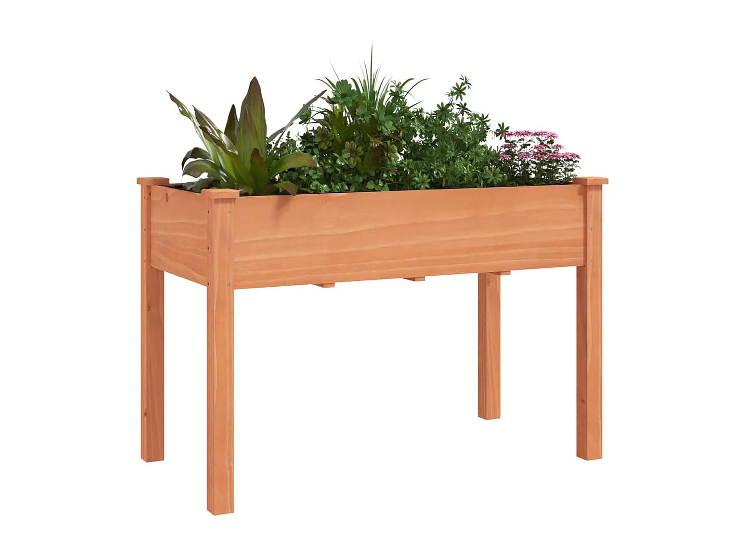 Jardinière avec doublure marron 118x59x76 cm bois massif sapin