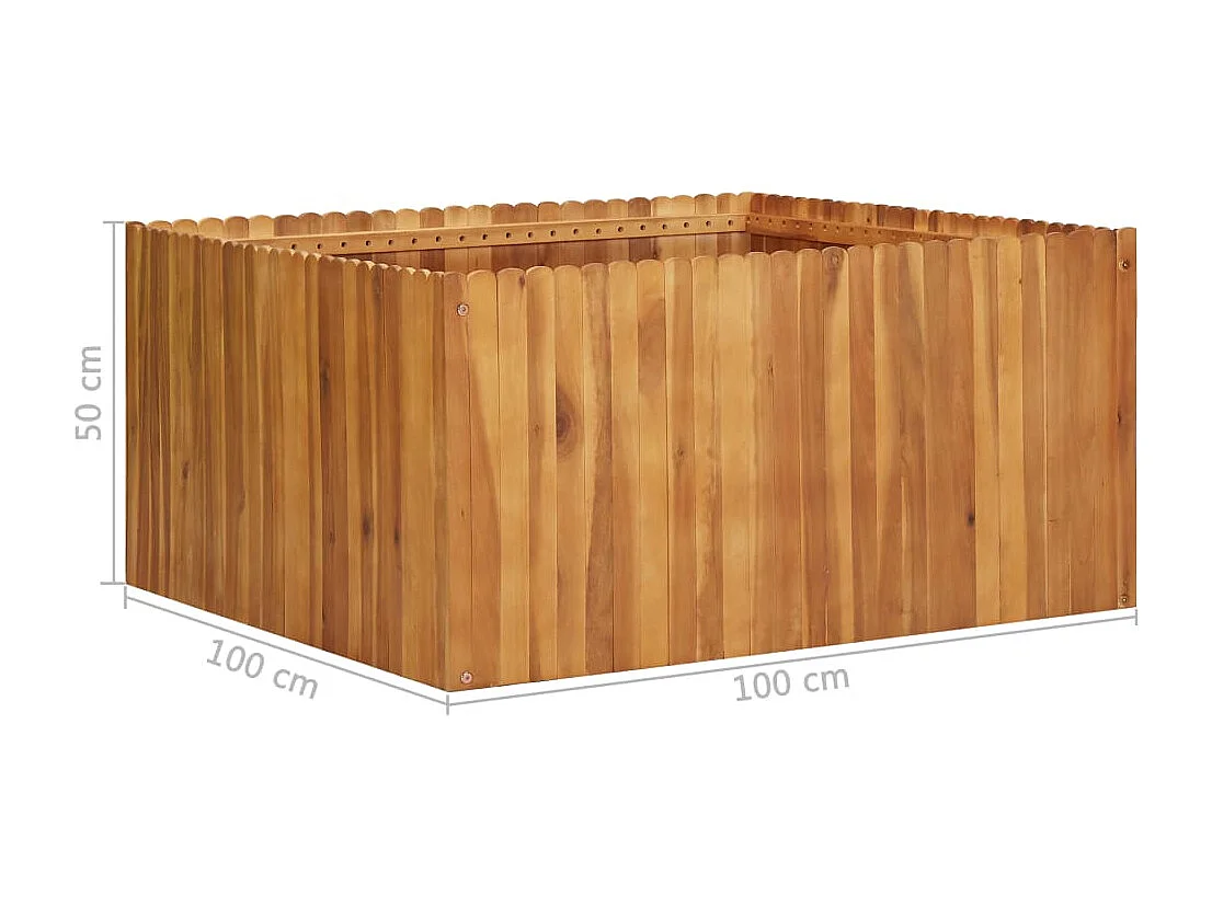 Lit surélevé de jardin 100x100x50 cm Bois massif d'acacia