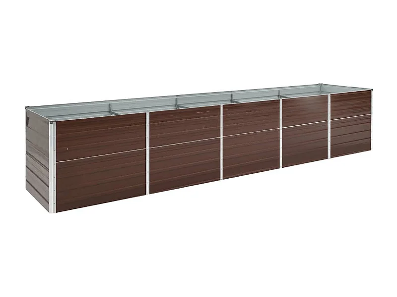 Lit surélevé de jardin Acier galvanisé 400x80x45 cm Marron