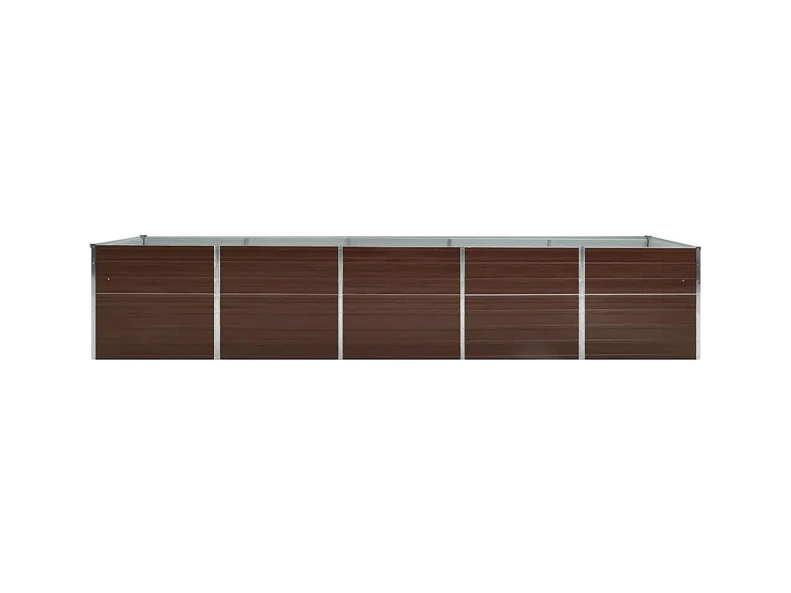 Lit surélevé de jardin Acier galvanisé 400x80x45 cm Marron