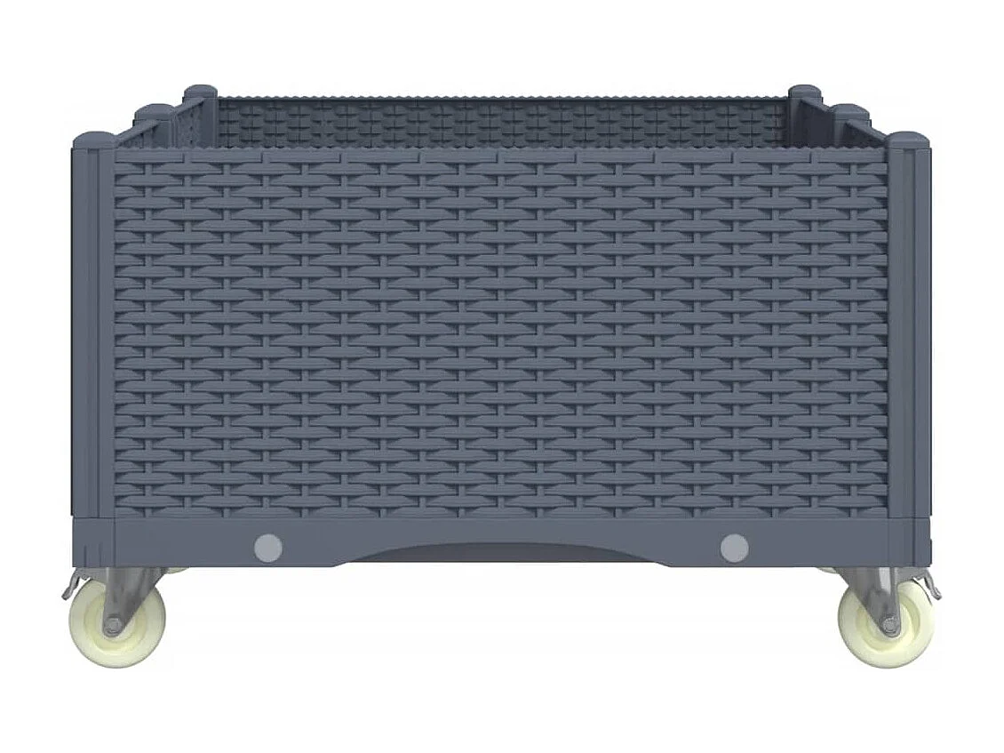 Jardinera con ruedas PP gris 100x80x54 cm