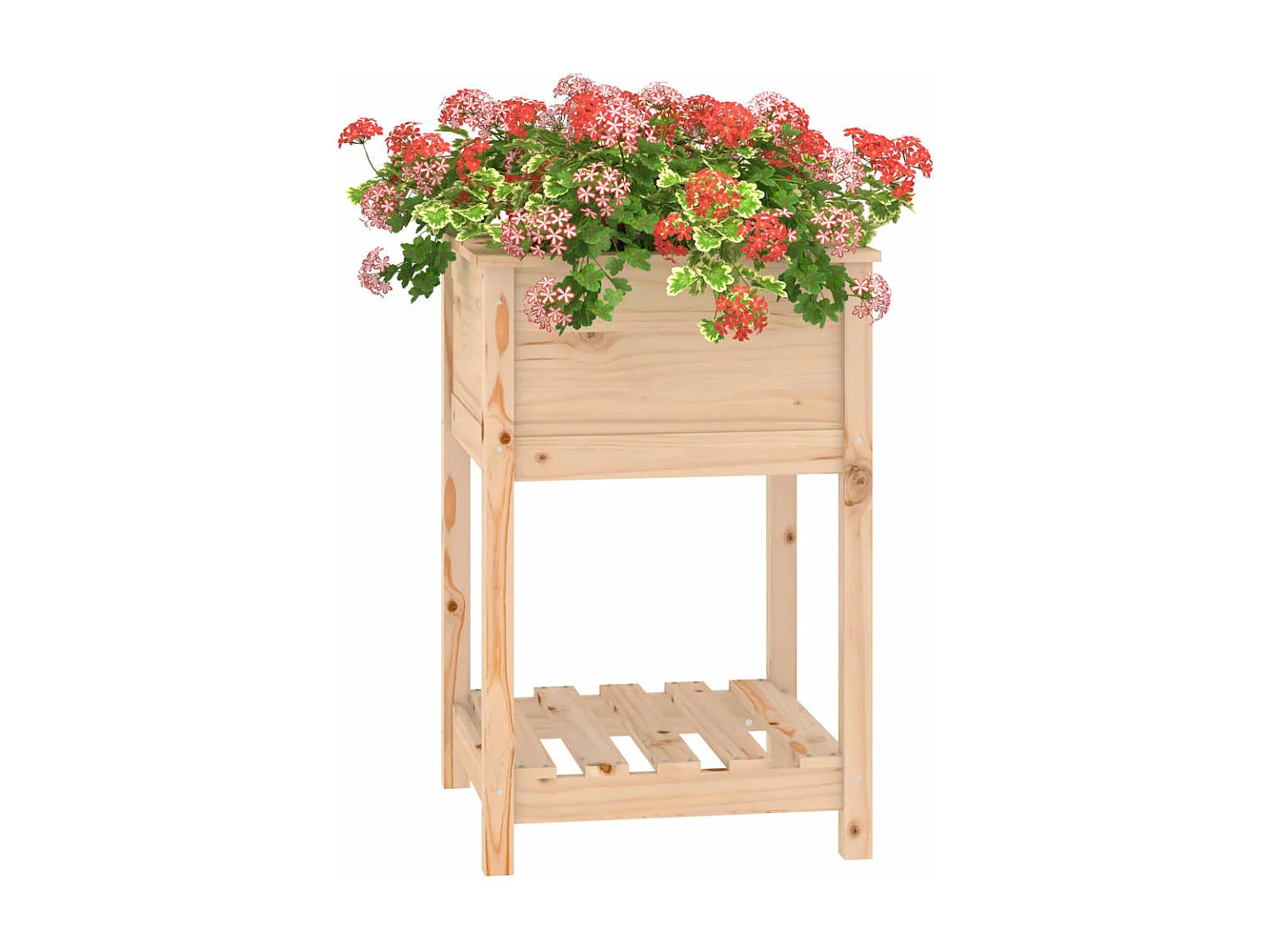 Jardinière avec étagère 54x54x81 cm Bois massif de pin