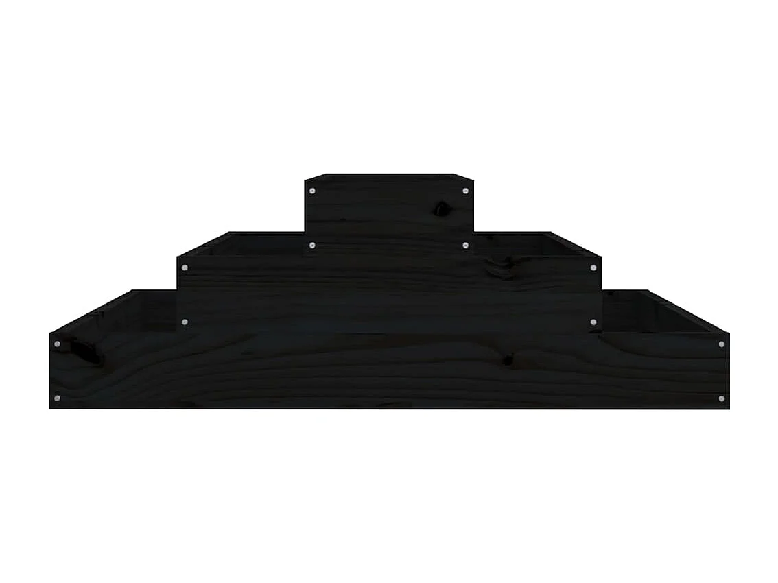 Jardinière Noir 80x80x27 cm Bois massif de pin