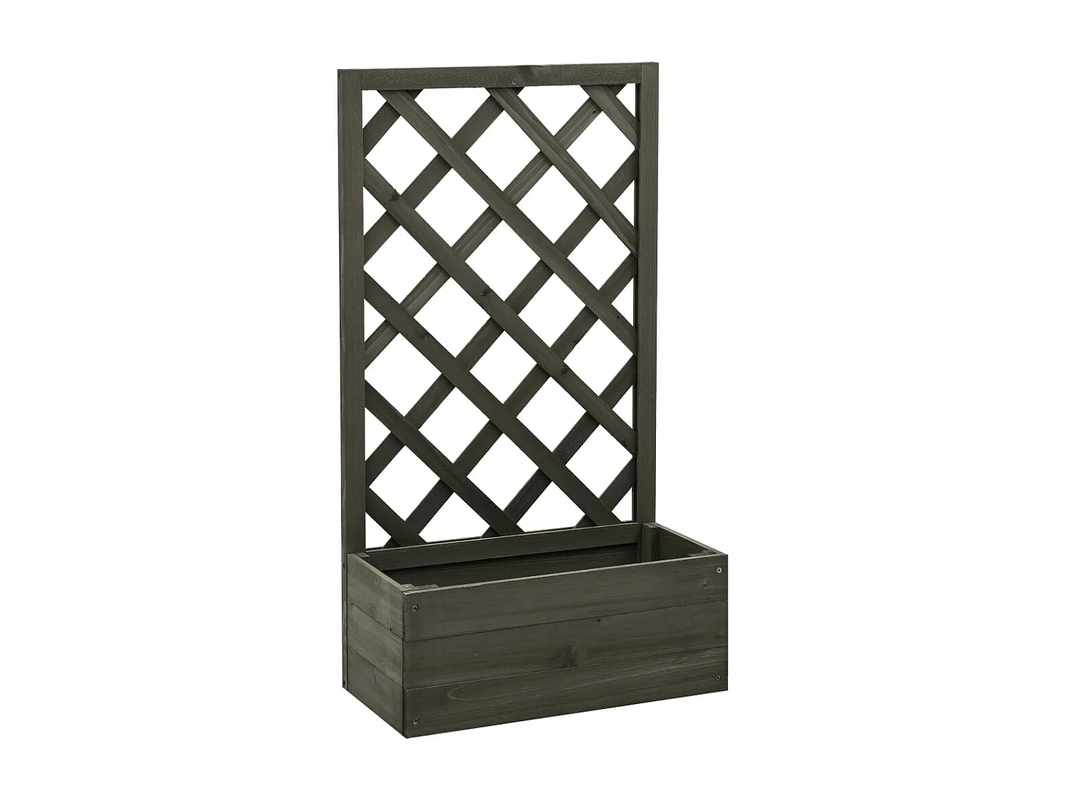 Jardinière à treillis de jardin Gris 50x25x90 cm Bois de sapin