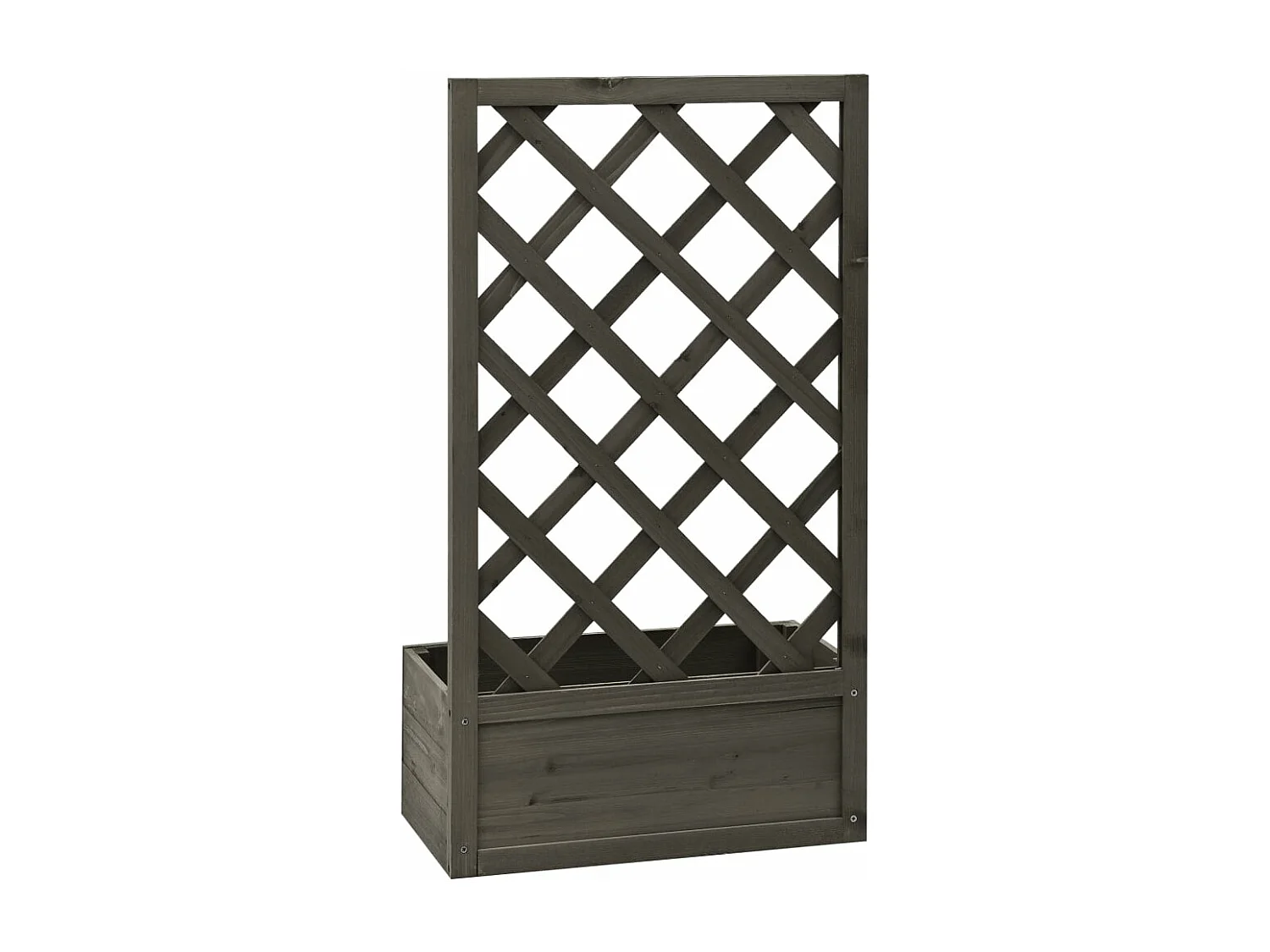 Jardinière à treillis de jardin Gris 50x25x90 cm Bois de sapin