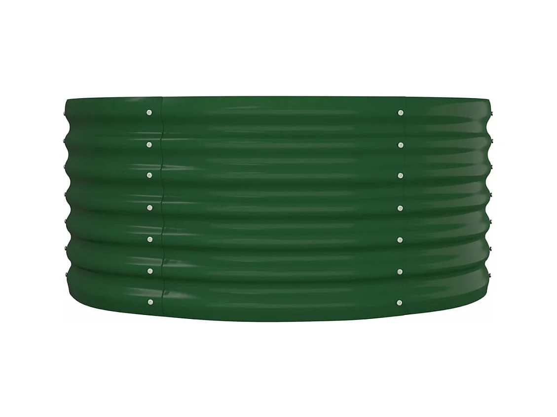 Canteiro elevado jardim 152x80x36 cm aço revestido a pó verde