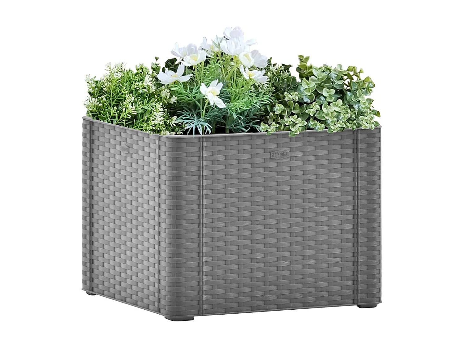 Lit surélevé de jardin avec système d'arrosage Gris 43x43x33 cm