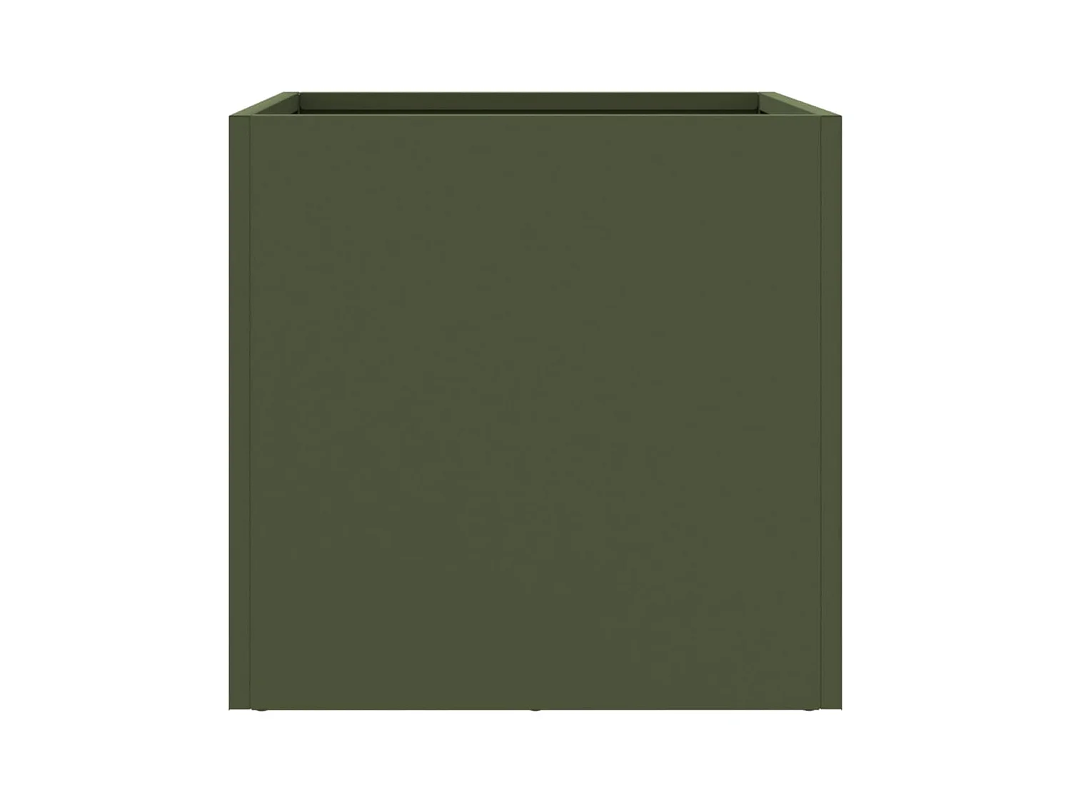 Jardinera de acero laminado en frío verde oliva 32x30x29 cm