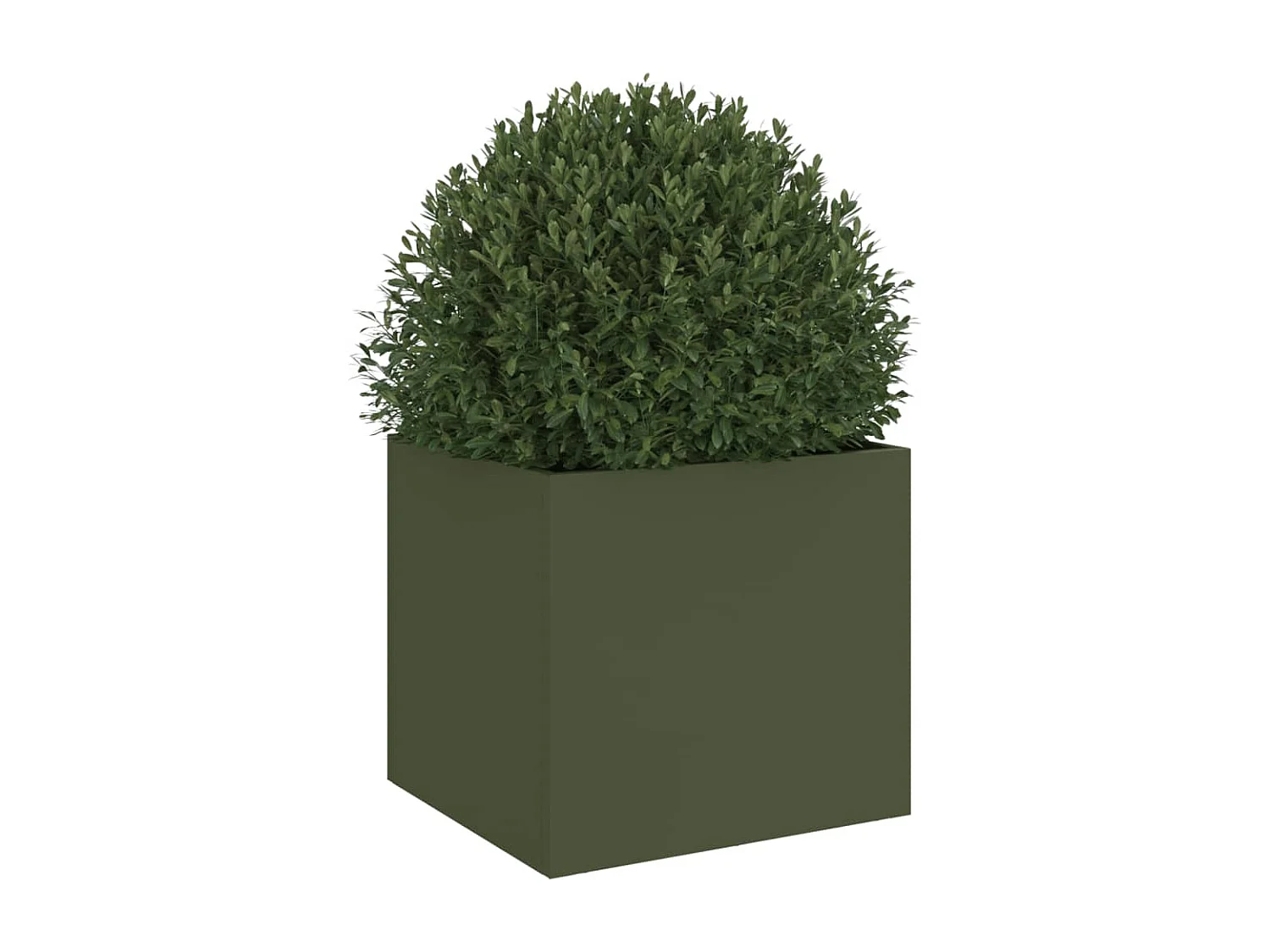 Jardinière vert olive 32x30x29 cm acier laminé à froid