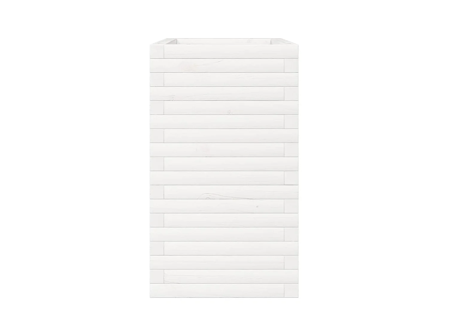 Jardinière blanc 70x40x68,5 cm bois de pin massif