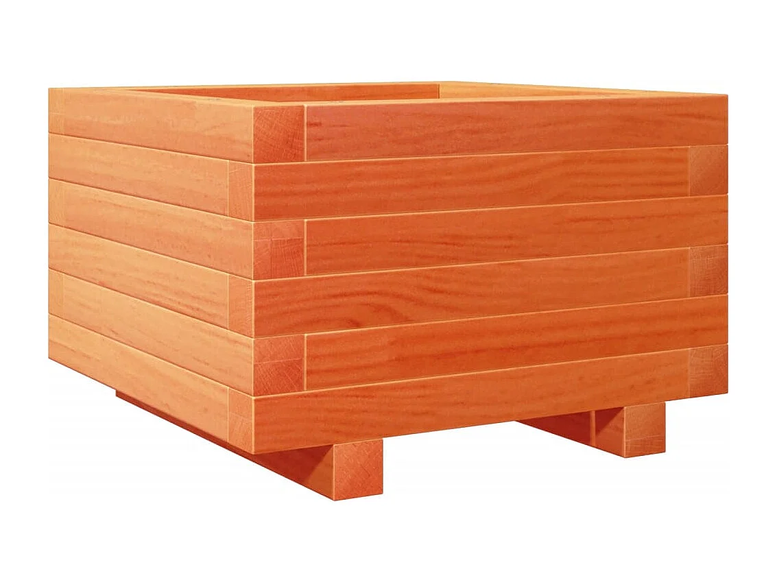 Jardinière cire marron 40x40x26,5 cm bois de pin massif