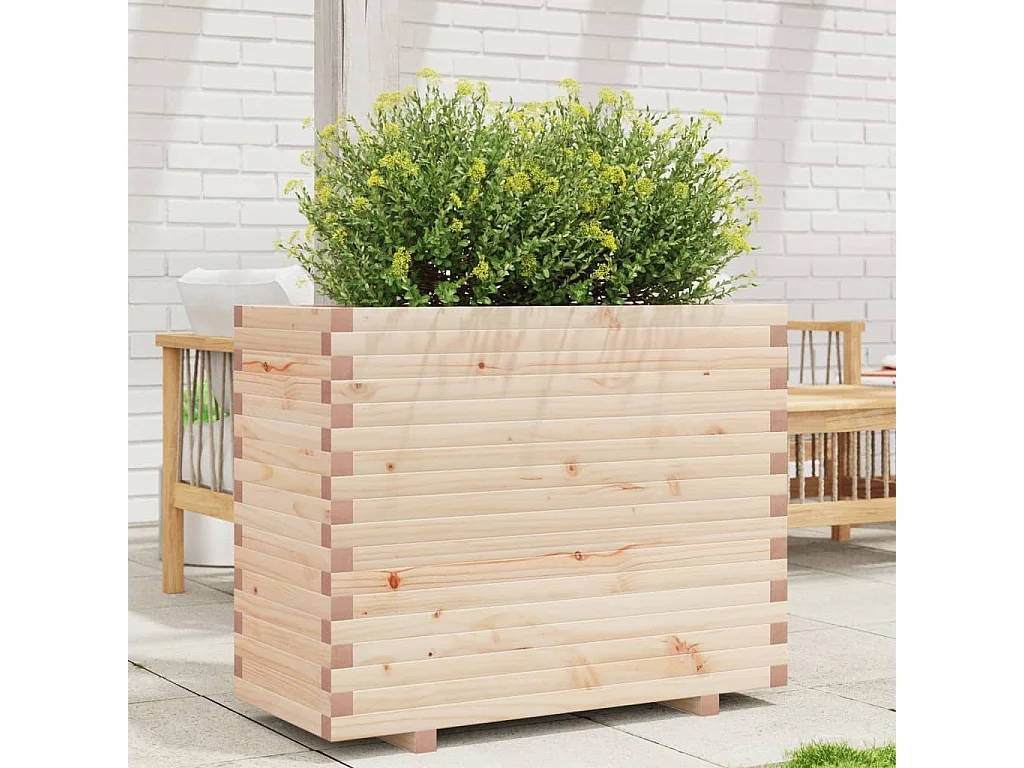 Jardinera madera maciza de pino 90x40x72,5 cm