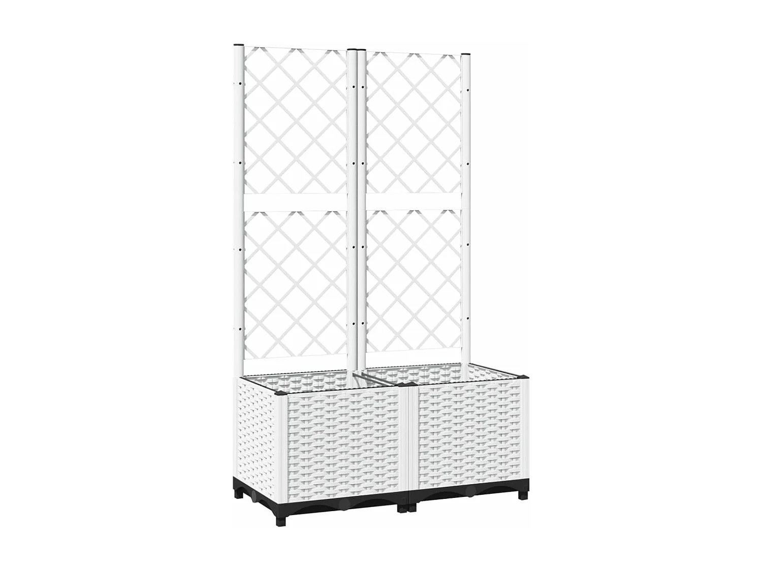 Vaso/floreira jardim c/ treliça 80x40x136 cm PP branco