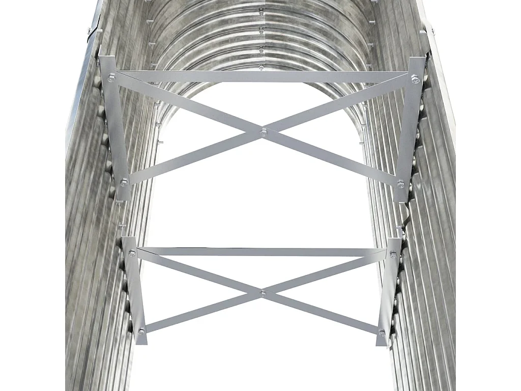 Jardinera arriate acero recubrimiento polvo plata 114x40x68 cm