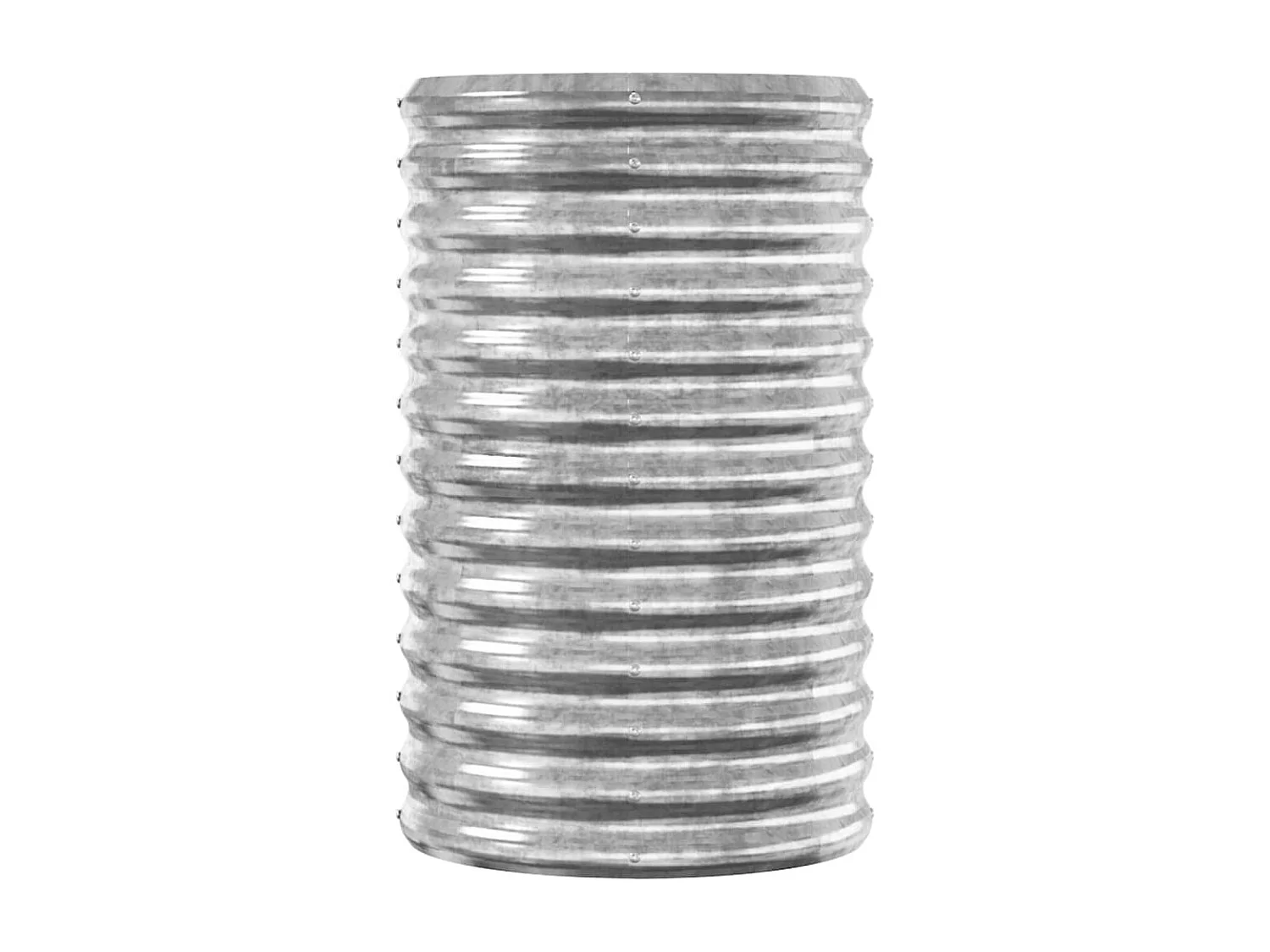 Canteiro elevado jardim 114x40x68cm aço revestido a pó prateado