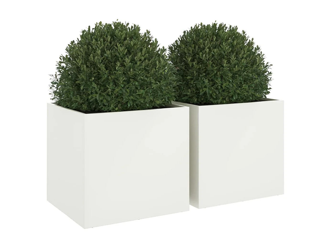 Jardineras 2 unidades acero laminado en frío blanco 49x47x46 cm