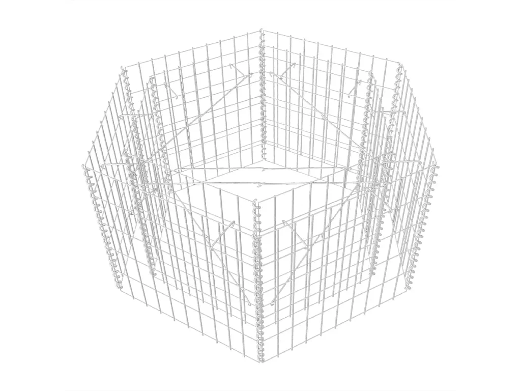 Lit surélevé à gabion hexagonale 100 x 90 x 50 cm