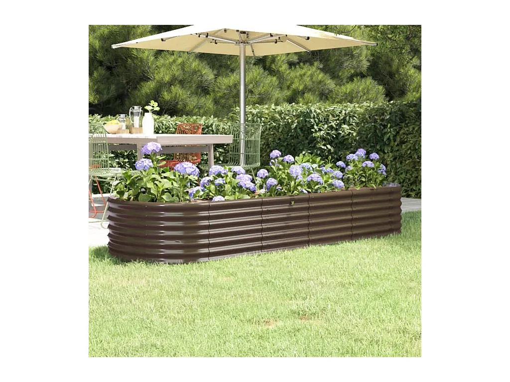 Lit surélevé de jardin Acier enduit de poudre marron