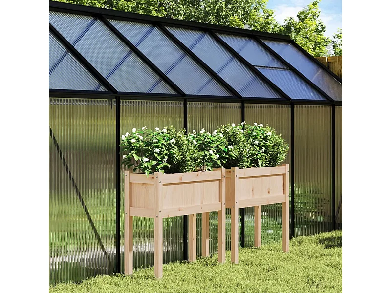 Vasos/floreiras de jardim com pernas 2 peças pinho maciço